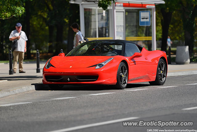 Ferrari 458 Italia spotted in Warsaw, Poland