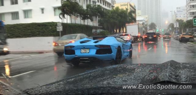 Lamborghini Aventador spotted in Miami Beach, Florida