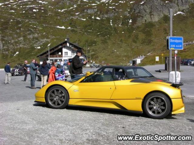 Pagani Zonda spotted in Oblerpass, Switzerland