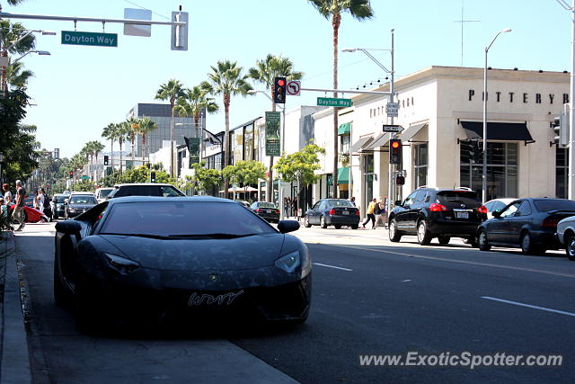 Lamborghini Aventador spotted in Beverly hills, California