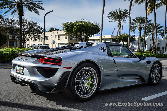 Porsche 918 Spyder spotted in Bal Harbour, Florida