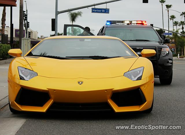 Lamborghini Aventador spotted in Newport Beach, California