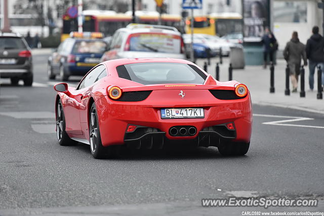 Ferrari 458 Italia spotted in Warsaw, Poland