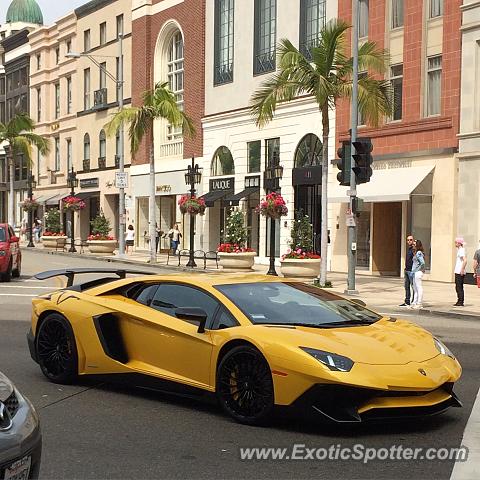 Lamborghini Aventador spotted in Beverly hills, California