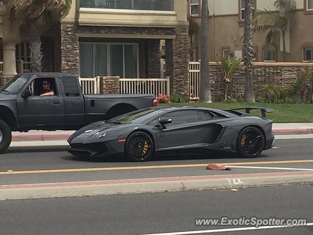 Lamborghini Aventador spotted in Huntington Beach, California