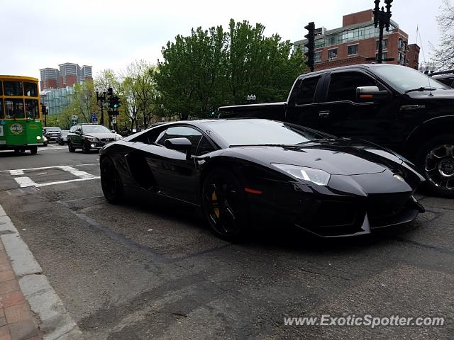 Lamborghini Aventador spotted in Boston, Massachusetts