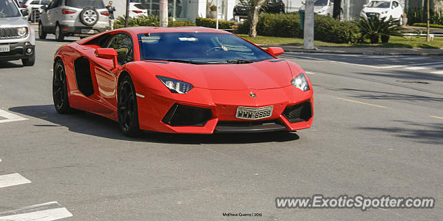 Lamborghini Aventador spotted in São Paulo, Brazil