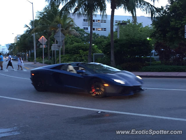 Lamborghini Aventador spotted in Miami Beach, Florida