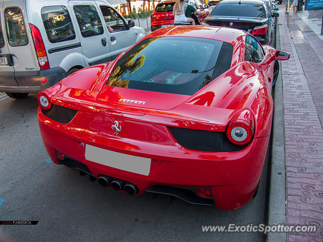 Ferrari 458 Italia spotted in Platja d'Aro, Spain