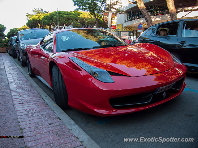 Ferrari 458 Italia spotted in Platja d'Aro, Spain