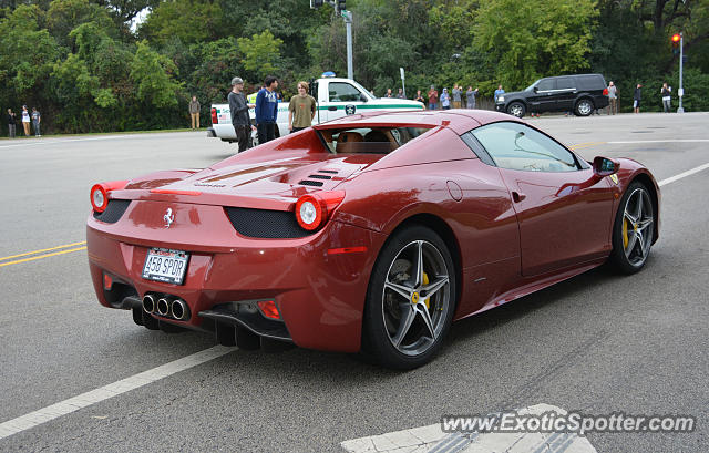 Ferrari 458 Italia spotted in Lake Forest, Illinois