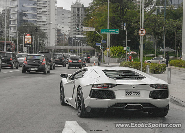 Lamborghini Aventador spotted in São Paulo, Brazil