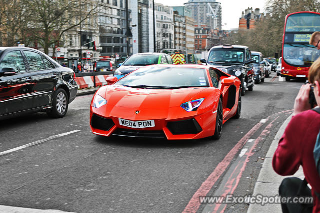 Lamborghini Aventador spotted in London, United Kingdom