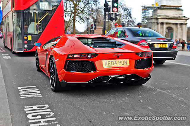 Lamborghini Aventador spotted in London, United Kingdom