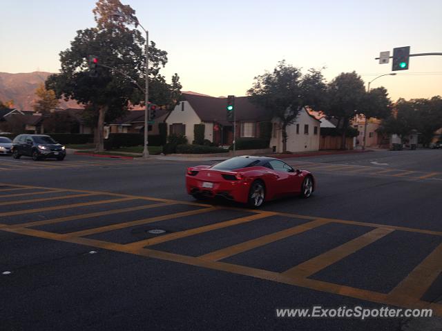 Ferrari 458 Italia spotted in Pasadena, California