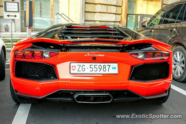 Lamborghini Aventador spotted in Zug, Switzerland