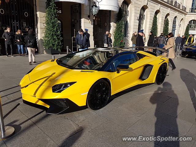 Lamborghini Aventador spotted in Paris, France