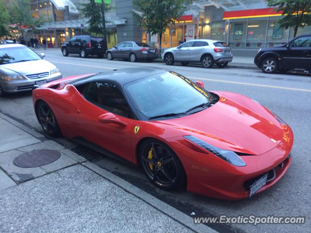 Ferrari 458 Italia spotted in Vancouver, Canada