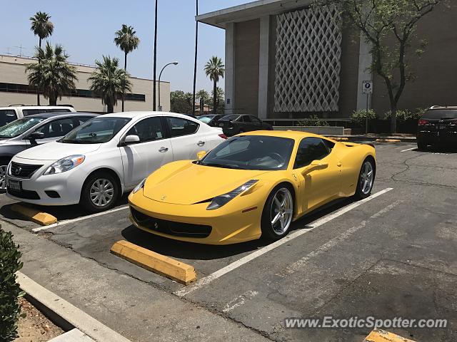 Ferrari 458 Italia spotted in Riverside, California