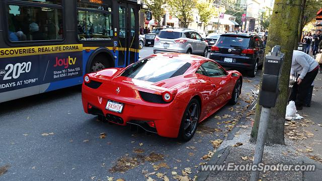 Ferrari 458 Italia spotted in Vancouver, Canada