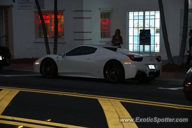 Ferrari 458 Italia spotted in South Beach, Florida