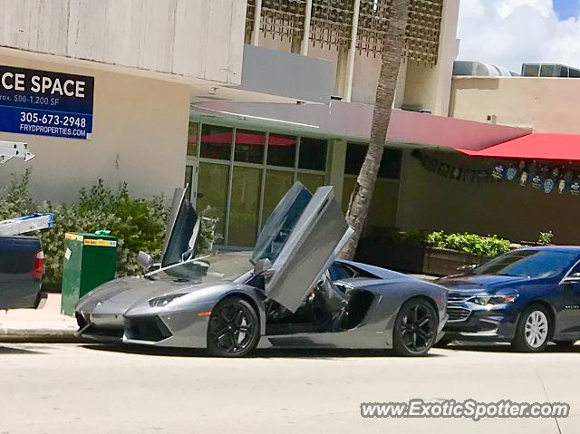 Lamborghini Aventador spotted in Miami Beach, Florida