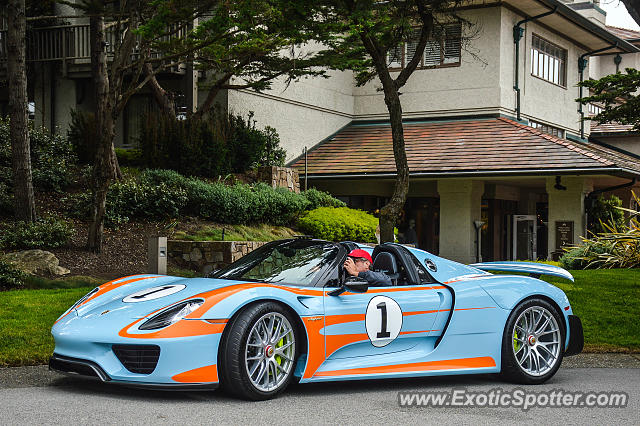 Porsche 918 Spyder spotted in Pebble Beach, California