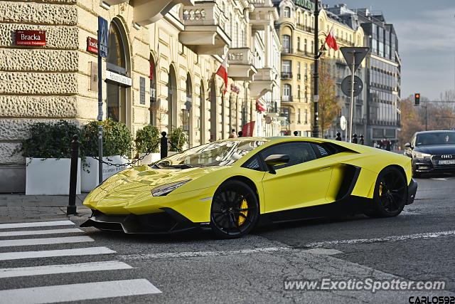 Lamborghini Aventador spotted in Warsaw, Poland