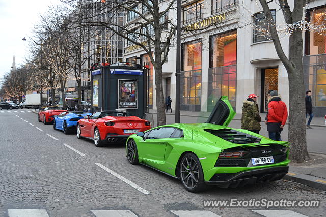 Lamborghini Aventador spotted in Paris, France