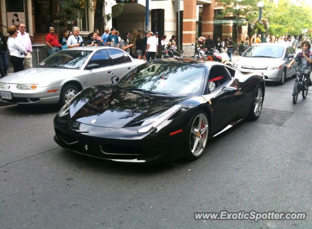 Ferrari 458 Italia spotted in Toronto Ontario , Canada