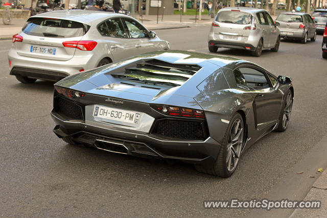 Lamborghini Aventador spotted in Paris, France