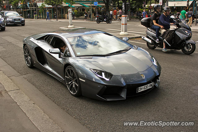 Lamborghini Aventador spotted in Paris, France