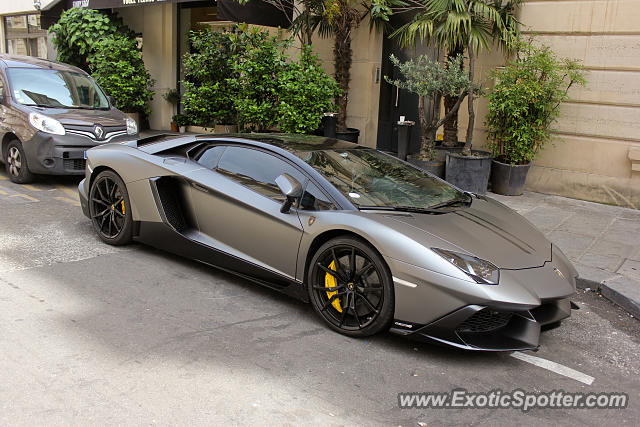 Lamborghini Aventador spotted in Paris, France