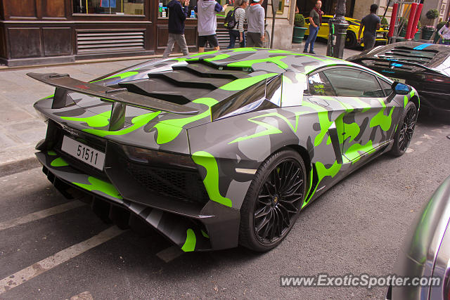 Lamborghini Aventador spotted in Paris, France