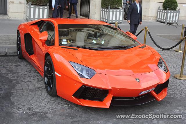 Lamborghini Aventador spotted in Paris, France