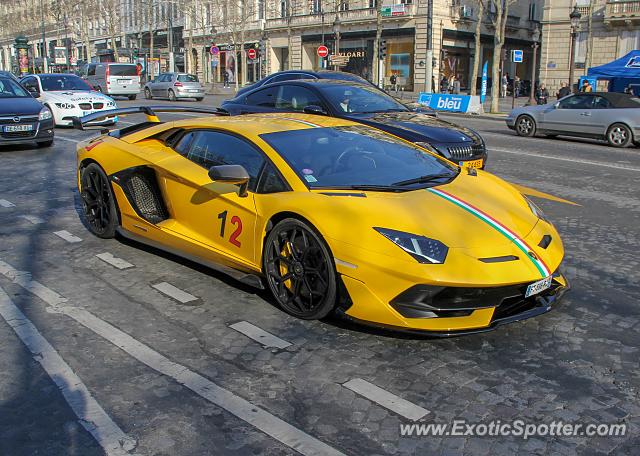 Lamborghini Aventador spotted in Paris, France