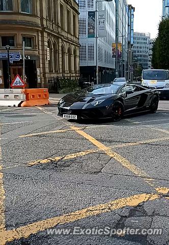 Lamborghini Aventador spotted in Manchester, United Kingdom