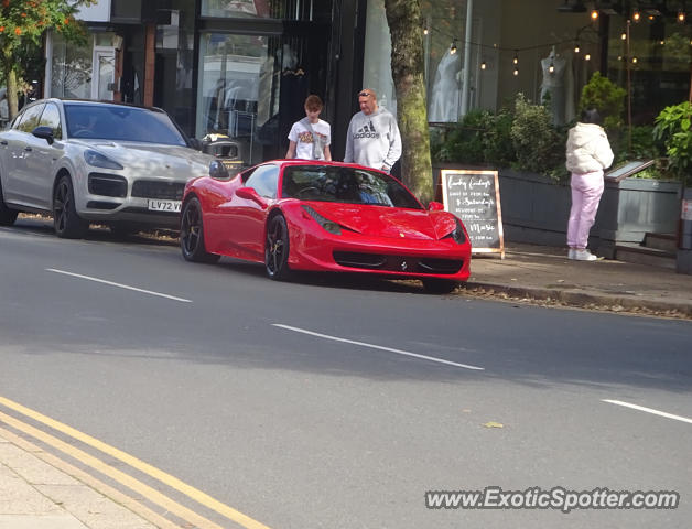 Ferrari 458 Italia spotted in Alderley Edge, United Kingdom