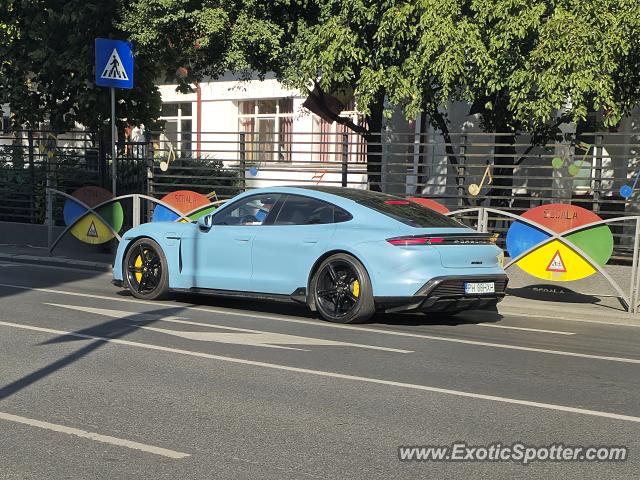 Porsche Taycan (Turbo S only) spotted in Bucharest, Romania