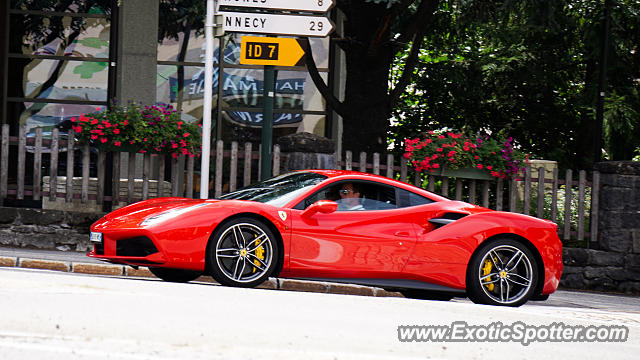 Ferrari 488 GTB spotted in St-Jean-de-Sixt, France