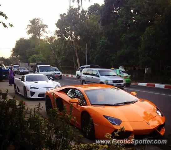 Lamborghini Aventador spotted in Yangon/Myanmat, Unknown Country