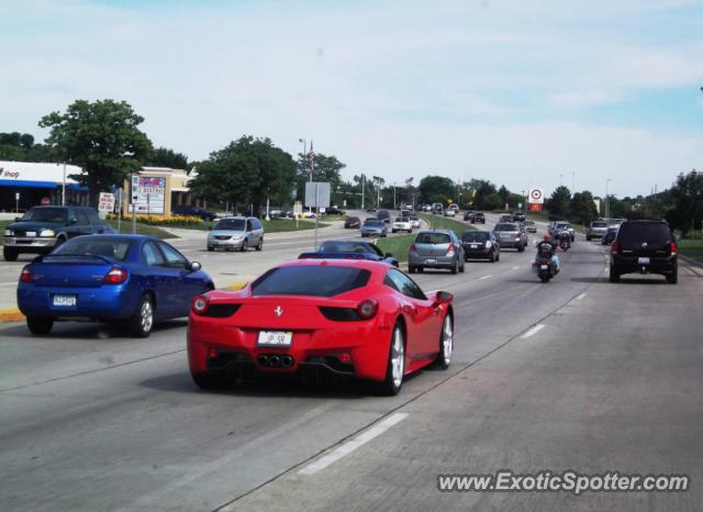 Ferrari 458 Italia spotted in Lake Zurich , Illinois