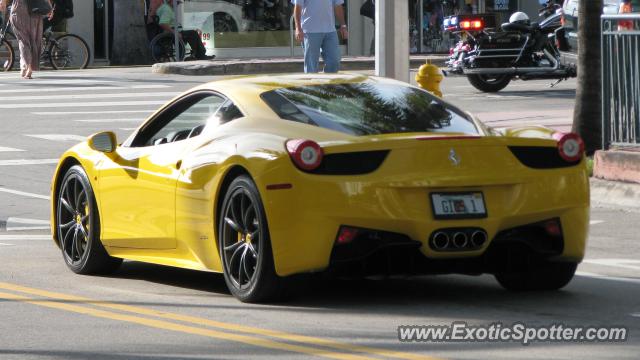 Ferrari 458 Italia spotted in Miami Beach, Florida