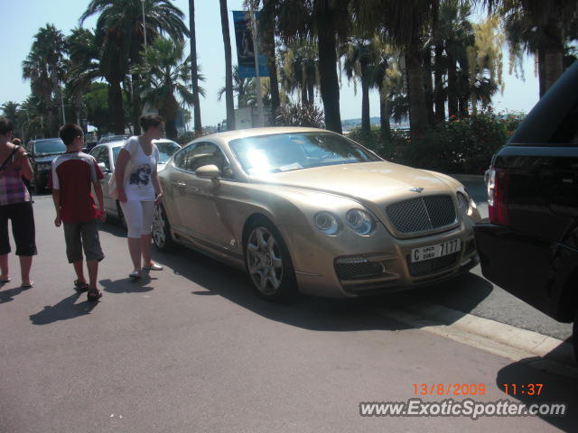 Bentley Continental spotted in Cannes, France