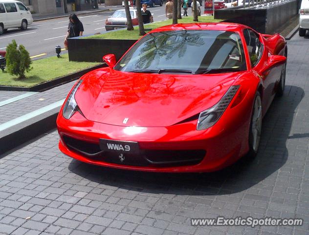 Ferrari 458 Italia spotted in Bukit Bintang, Malaysia