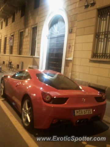 Ferrari 458 Italia spotted in Milano, Italy