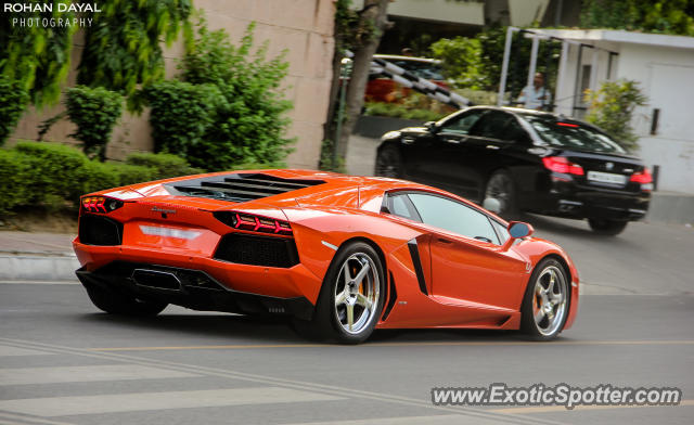 Lamborghini Aventador spotted in New Delhi, India