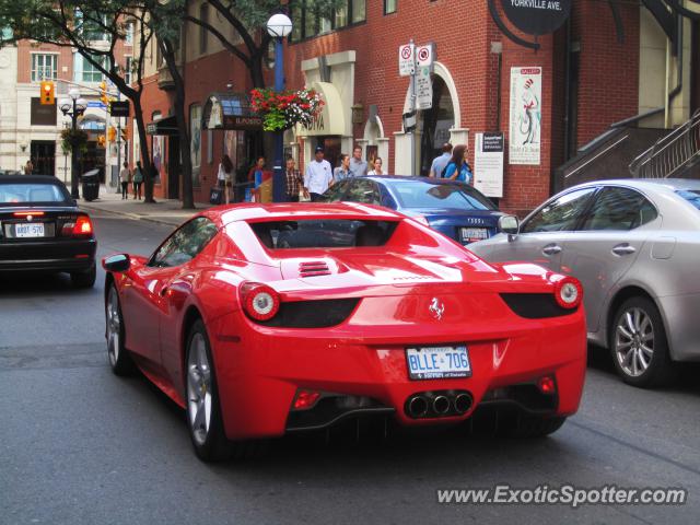 Ferrari 458 Italia spotted in Toronto, Canada