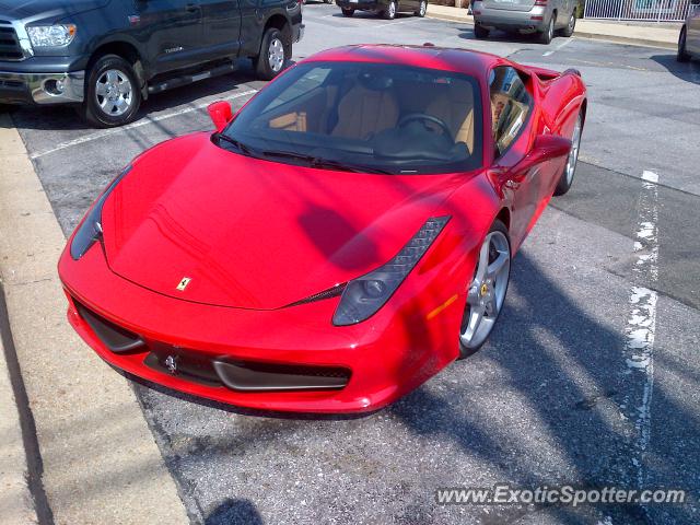 Ferrari 458 Italia spotted in Potomac, Maryland