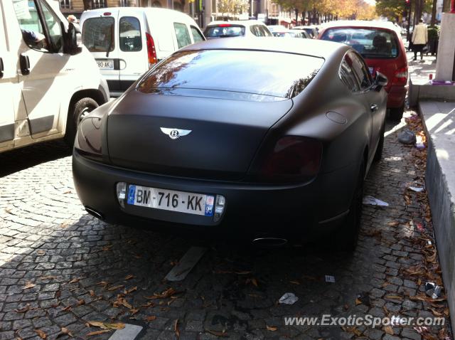 Bentley Continental spotted in Paris, France